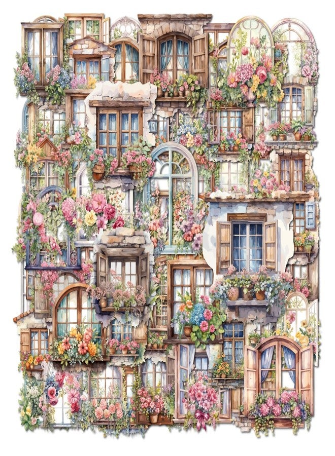 VAAIMAI 72 Pcs Vibrant Vintage Window Stickers Journal Colourful Designs and Patterns Vintage Stickers for Journal, Scrapbooking, Multicolour - Image 1